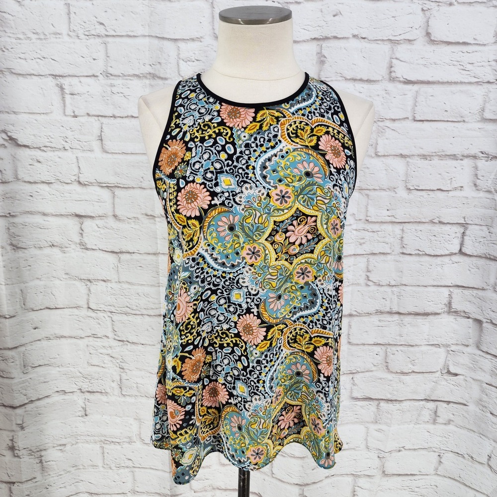 Loft Boho Tank Top William Morris Maximalist Floral Layering Pastel Size XS